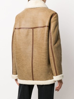 Isabel Marant Leather-Trim Oversized Jacket