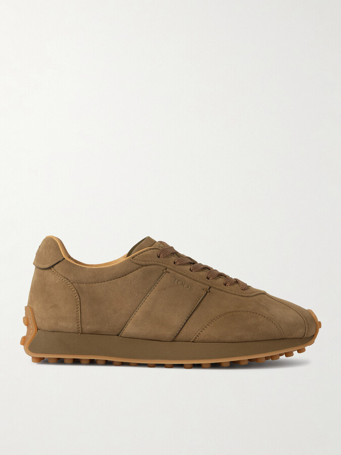 Tod's Sportivo Active Leather-trimmed Suede Sneakers - Brown