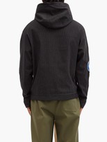 Thumbnail for your product : Ahluwalia Pinstriped Upcycled Cotton-blend Hooded Sweatshirt - Black Blue