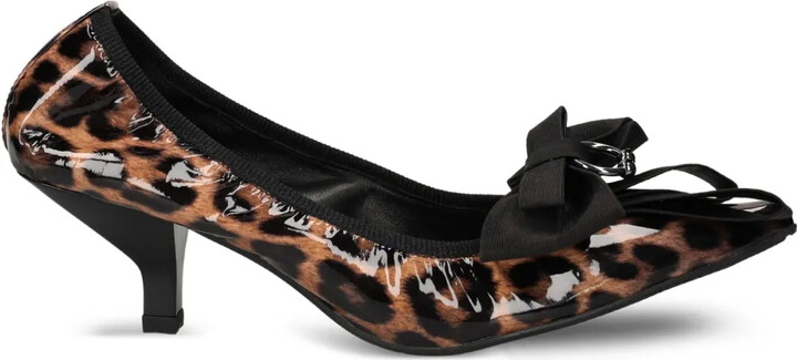 ras 50mm Leopard-Print Bow Pumps