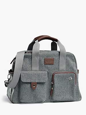 Mamas and Papas Bowling Style Changing Bag with Bottle Holder, Grey Twill