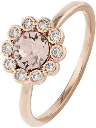 Accessorize Rose Gold Flower Ring - Pink