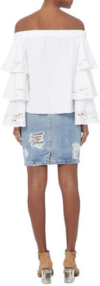 Exclusive for Intermix Jiho Off Shoulder Tiered Sleeve Top