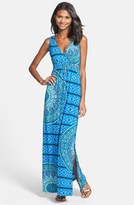 Thumbnail for your product : Laundry by Shelli Segal Print Sleeveless Stretch Knit Maxi Dress