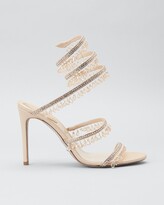 Thumbnail for your product : Rene Caovilla Chandelier Snake Beaded Crystal Ankle-Wrap Sandals