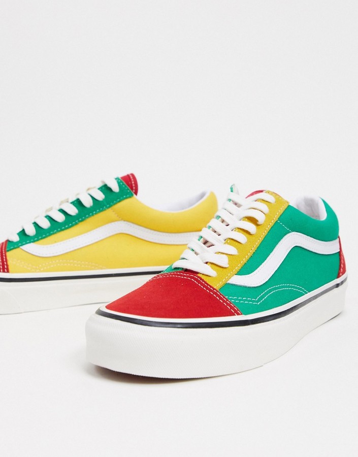 red green and yellow vans