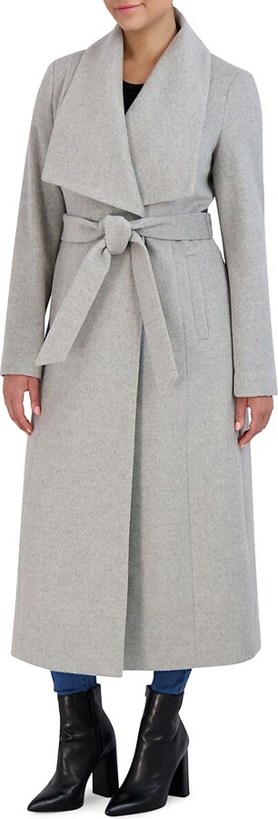 cole haan tie waist wool & alpaca blend wrap coat