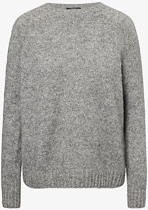 Weekend Max Mara Womens Medium Grey Ghiacci Round-Neck Wool-Blend Jumper S