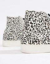 Thumbnail for your product : ASOS DESIGN District high top trainers in leopard print
