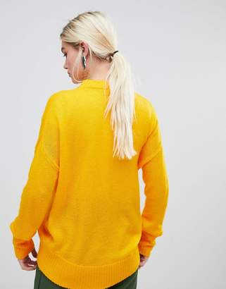 Weekday Soft Knit Tunic Sweater-Yellow