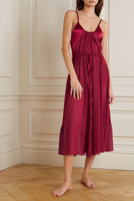 SLEEPING WITH JACQUES + Net Sustain Mia Gathered Stretch-silk Satin And Georgette Midi Dress - 0