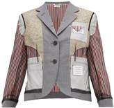 Thumbnail for your product : Thom Browne Inside-out Wool-blend Single-breasted Blazer - Womens - Grey Multi