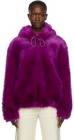 Purple Faux-Fur Adan Hooded Jacket 