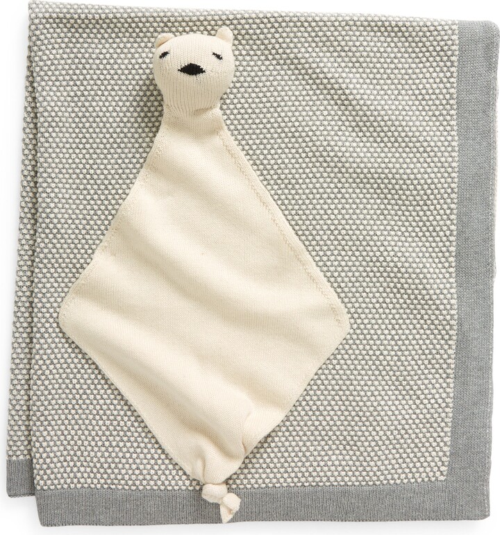 Pink Lemonade Bunny Organic Cotton Baby Blanket & Bear Lovey Set