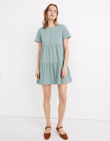 Thumbnail for your product : Madewell Embroidered Eyelet Button-Front Tiered Mini Dress