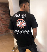 Thumbnail for your product : ONLY & SONS oversized T-shirt with lotus back print in black Exclusive at ASOS