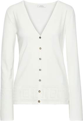 Versace Pointelle-trimmed Stretch-knit Cardigan