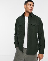 Thumbnail for your product : Selected double pocket overshirt in khaki