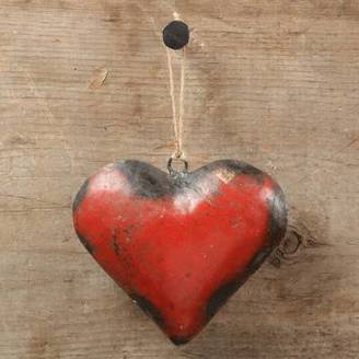 HomArt Reclaimed Metal Heart Ornament - Set of 4