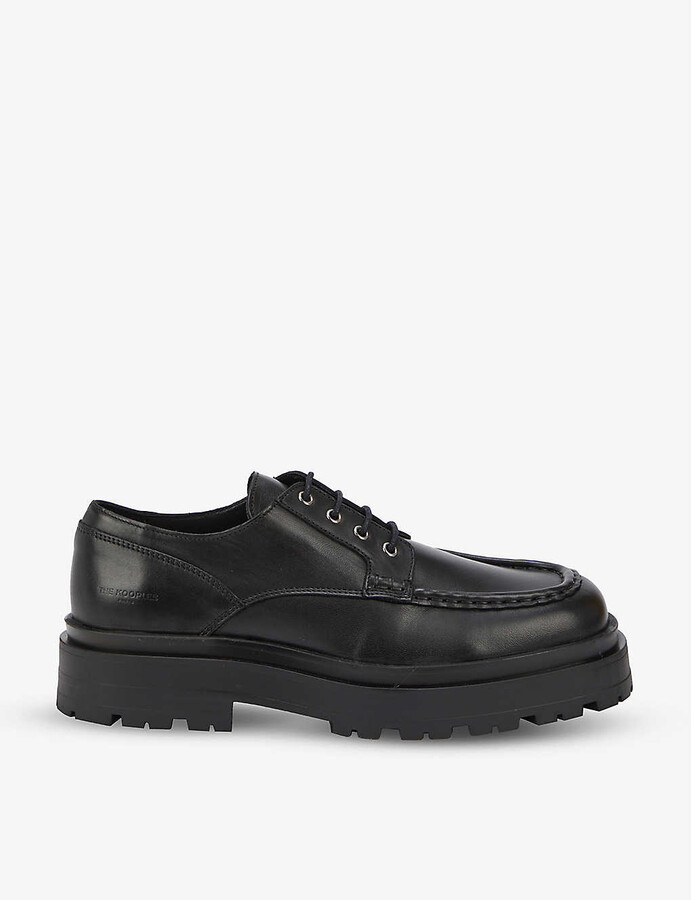 The Kooples Square-toe leather Derby shoes - ShopStyle