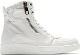 Thumbnail for your product : Dolce & Gabbana White Panelled Leather High-Top Sneakers