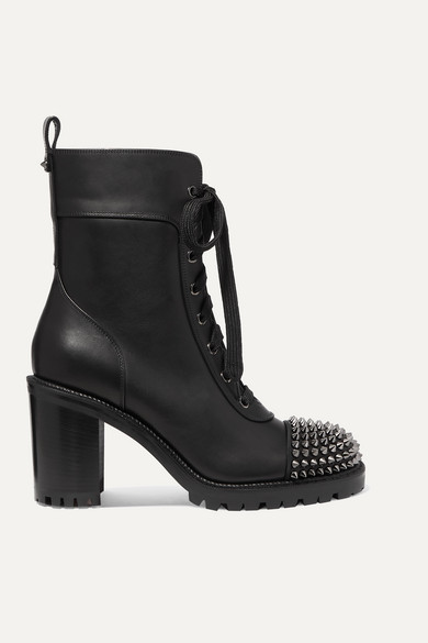 Christian Louboutin Ts Croc 70 Spiked Leather Ankle Boots - Black ...