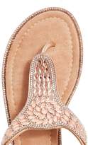 Thumbnail for your product : Quiz Rose Gold Diamante Flat Sandals
