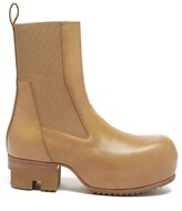 Thumbnail for your product : Rick Owens Beatle Ballast Leather Platform Chelsea Boots - Beige
