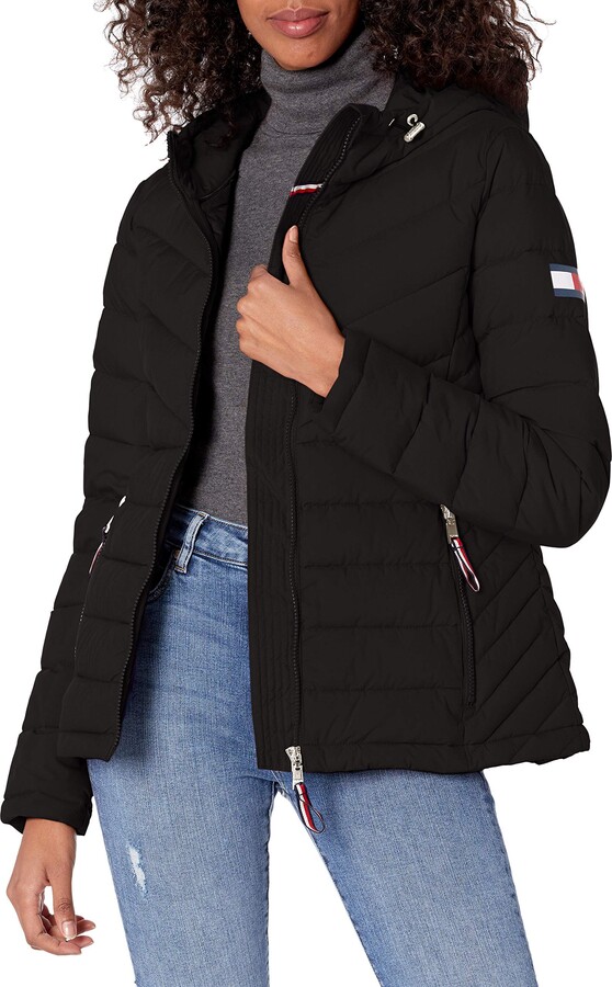 Tommy Hilfiger womens Packable Logo Quilted Jacket Quilted Jacket