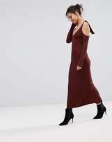 Thumbnail for your product : Warehouse Knitted Cold Shoulder Maxi Dress