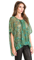 Thumbnail for your product : Anna Sui Pop Squares Printe Mesh and Mosaic Flora Print Crinkle Chiffon Top
