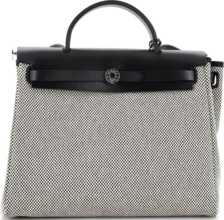 Hermes Herbag Zip Chaine D'Ancre Toile and Leather 31 - ShopStyle