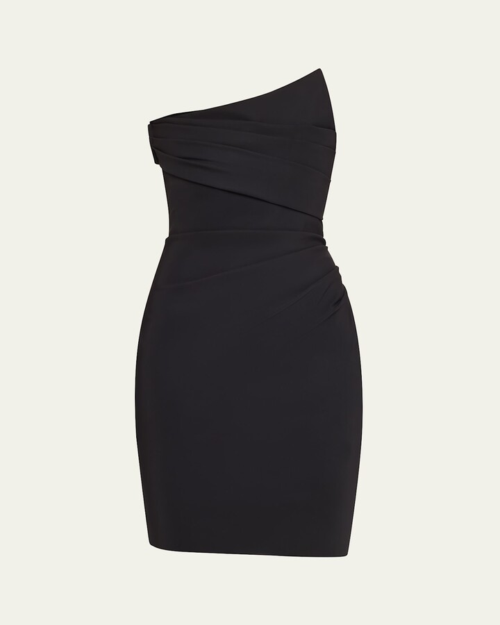 Chiara Boni La Petite Robe Mito Strapless Pleated Jersey Mini Dress