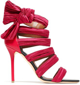 Thumbnail for your product : Malone Souliers X Emanuel Ungaro Joan Leather-paneled Knotted Satin Sandals