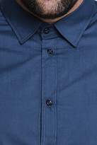 Thumbnail for your product : boohoo Big and Tall Navy Poplin Long Sleeve Shirt