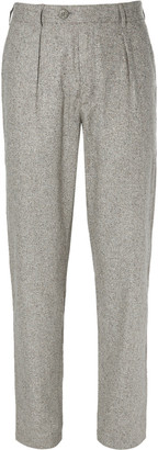 Oliver Spencer Grey Woven-Silk Suit Trousers