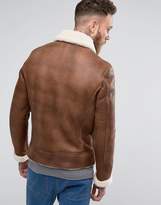 Thumbnail for your product : Schott Shearling Flight Jacket Slim Fit In Tan
