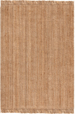 East Urban Home Rectangle Solid Color Handwoven Jute Area Rug in Natural