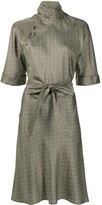 Thumbnail for your product : Shanghai Tang x Yuni Ahn split Qipao collar lattice silk dress