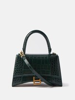Thumbnail for your product : Balenciaga Hourglass S Crocodile-effect Leather Bag