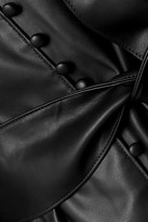 Thumbnail for your product : Alice + Olivia Alice Olivia - Zarita Belted Vegan Leather Maxi Shirt Dress - Black