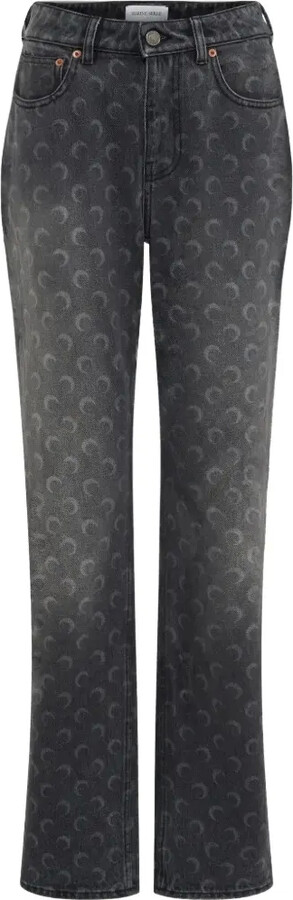 Marine Serre Moon-Print Logo Jeans
