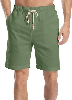 AIYINO Men Shorts Casual Classic Fit Summer Shorts with Pockets Army Green  UK Size L - ShopStyle