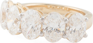 TJMAXX 14Kt Gold Lab Grown Diamond 5 Stone Band Ring, Diamond/Gold
