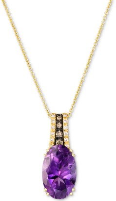 LeVian Grape Amethyst (3-7/8 ct. t.w.) & Diamond (1/8 ct. t.w.) 18" Pendant Necklace in 14k Gold