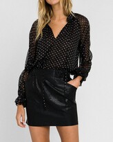 Thumbnail for your product : Express Free The Roses Polka Dot Chiffon Top