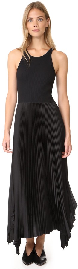 theory vinessi pleated maxi dress