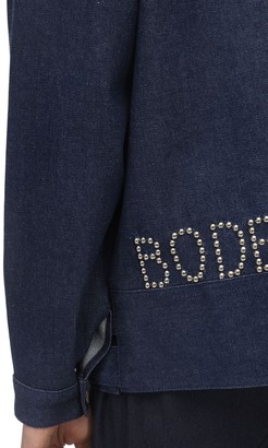 Bode Studded Side-tab Cotton Denim Jacket