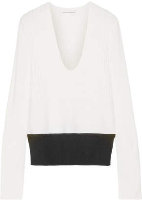 Narciso Rodriguez Ribbed Wool And Cashmere-blend Sweater - White
