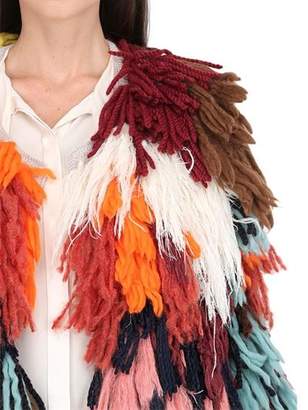 Chloé Wool & Silk Multicolor Yarn Coat